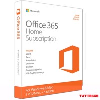 Phần mềm bản quyền/ Office 365 Home English APAC EM Subscr 1YR Medialess P4 (6GQ-00968)