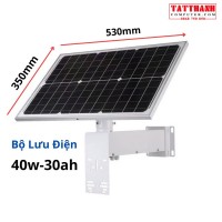 Bộ Pin Năng Lượng Mặt Trời 40W – 30AH 12V Dùng Cho Camera Ngoài Trời