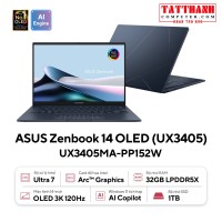 Laptop Asus ZenBook UX3405MA-PP152W (Ultra 7 155H/32GB RAM/1TB SSD/14 3K/Win11/Túi/Xanh)-LIKE NEW