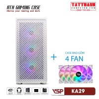 Case Máy Tính VSP Gaming KA29 - Trắng + 4fans Led