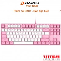 Bàn Phím cơ Dareu EK87 Pink White (USB/Pink LED/Blue switch)