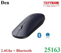 Chuột không dây Slim 2.4Ghz + Bluetooth 5.0 DPI 4000 Ugreen 25163 cao cấp (Đen)