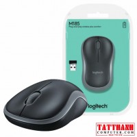 Chuột không dây Logitech M185 Wireless (USB/Xám đen)