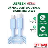 Cáp Sạc USB-C to Lightning Ugreen 90448 1m (Xanh dương) - CH