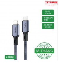 Cáp Sạc Nhanh TypeC --> Lightning 27W 1.2m VM002L Veggieg