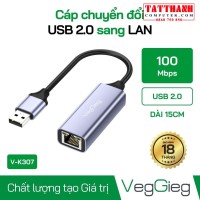 Adapter USB 2.0 to LAN 100Mbps VEGGIEG V-K307