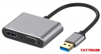 CÁP CHUYỂN USB 3.0 TO HDMI&VGA