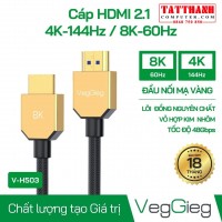 Cable HDMI 3M 2.1 VegGieg V-H503 (HDMI 2.1, 8K 60Hz, 4K 144Hz)