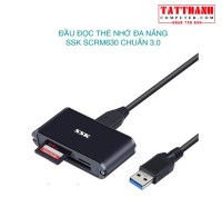 Đầu đọc thẻ nhớ đa năng SSK SCRM630 USB 3.0 - đọc thẻ TF/SD/CF (Đen)