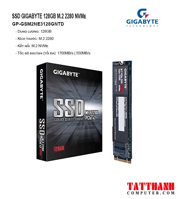 SSD Gigabyte M 2 PCIe 128GB SSD
